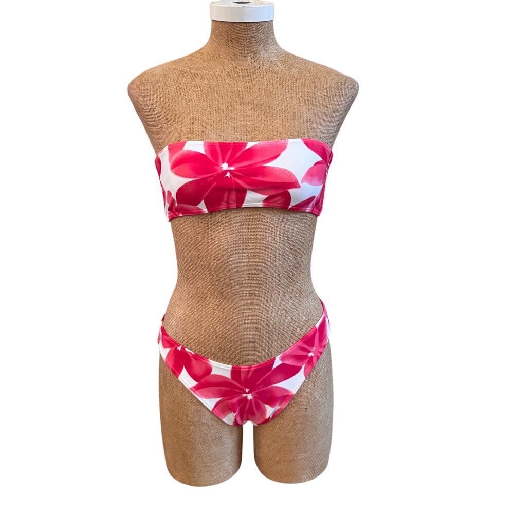 Cia.Maritima Beachwear Bathing Swim Suit Brazil Size Large Floral Bandeau Bikini